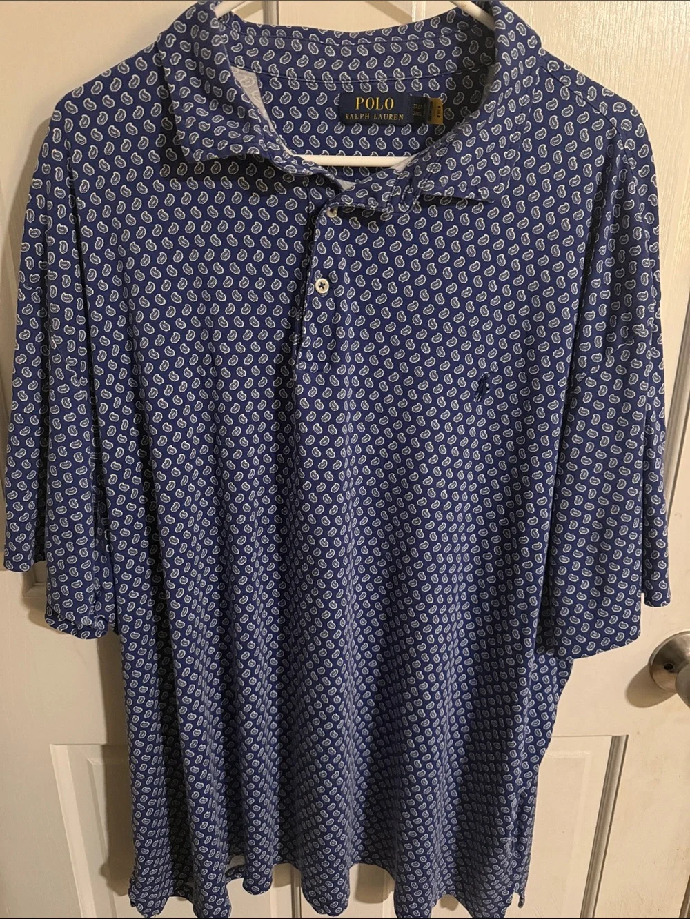 Polo by Ralph Lauren Navy Blue Paisley Print Polo